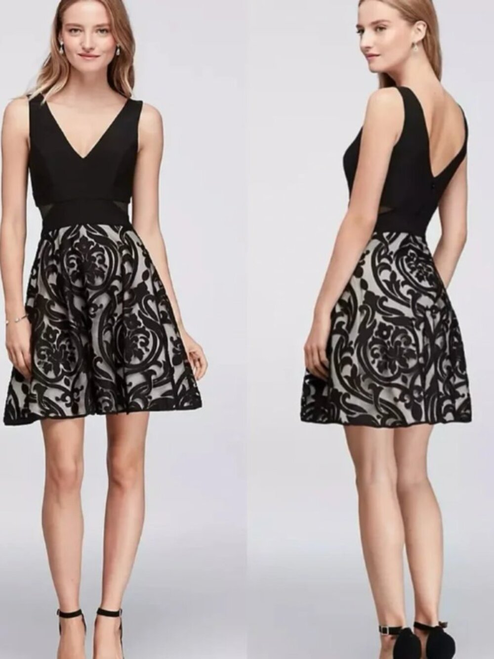 XSCAPE Black Fit&Flare Cocktail Party Dress Wedding Guest Holidays | Size 10 NWT - Picture 8 of 8